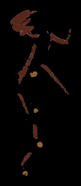 Illustration à l’encre : silhouette de profil et points de bilan ostéopathique