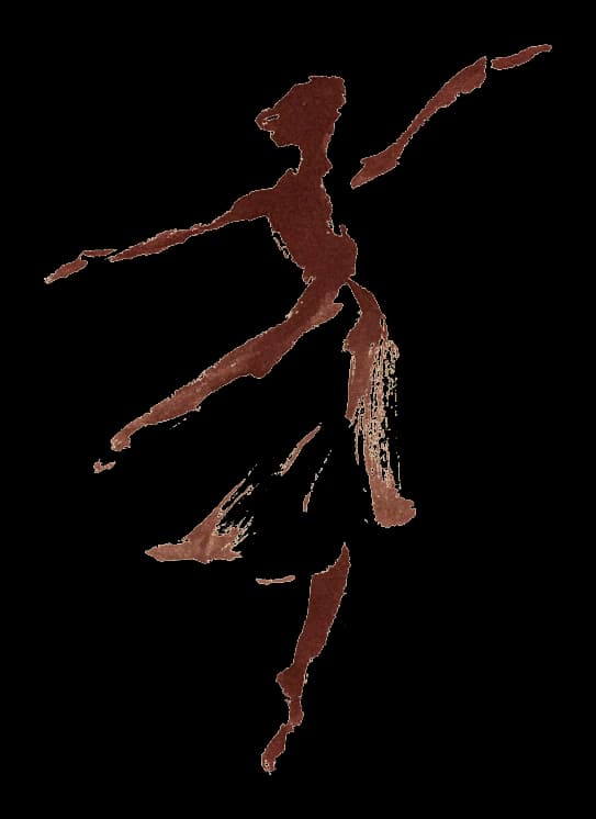 Illustration à l’encre : danseuse en équilibre