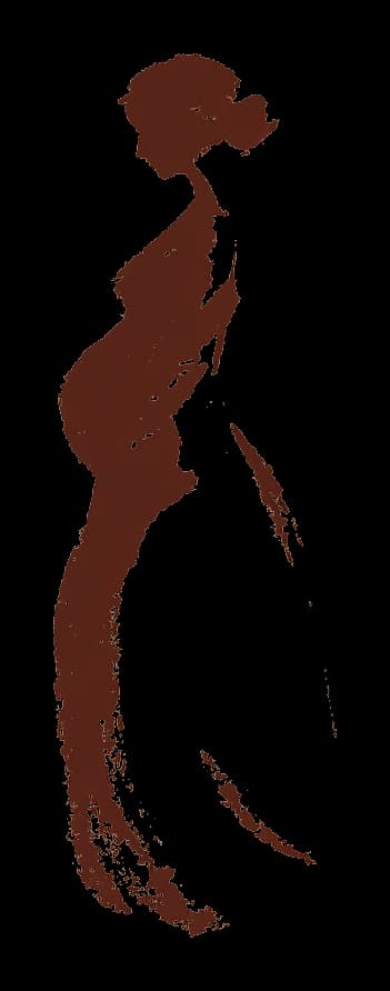 Illustration à l’encre : silhouette de femme enceinte de profil